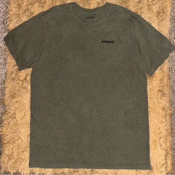 *Patagonia Men's Olive Tee Adventure Ready Hiking Trailwear Outdoor Minimalist L - Picture 3 of 8